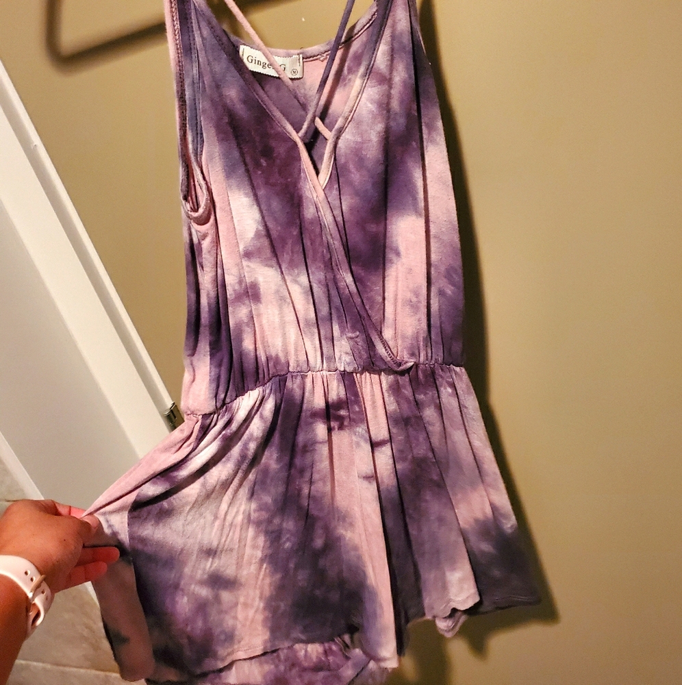 Pink tye-dye romper
